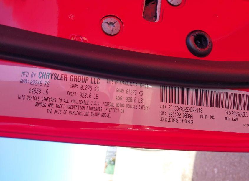 Photo 9 of 2014 Dodge Challenger SXT (VIN 2C3CDYAG2EH302148)