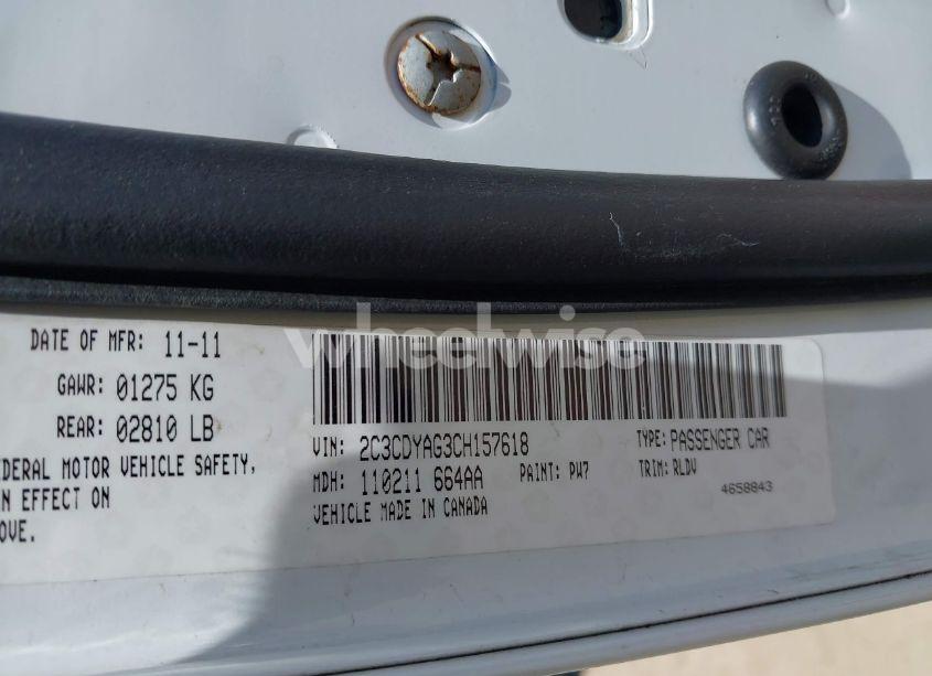 Photo 9 of 2012 Dodge Challenger SXT (VIN 2C3CDYAG3CH157618)