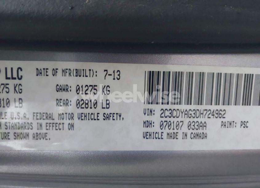 Photo 9 of 2013 Dodge Challenger SXT (VIN 2C3CDYAG3DH724962)