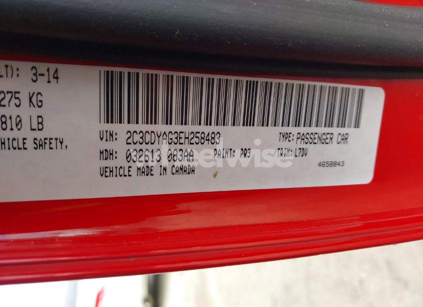 Photo 9 of 2014 Dodge Challenger SXT (VIN 2C3CDYAG3EH258483)