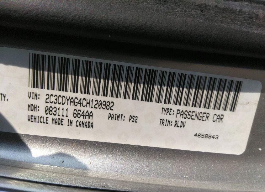 Photo 9 of 2012 Dodge Challenger SXT (VIN 2C3CDYAG4CH120982)