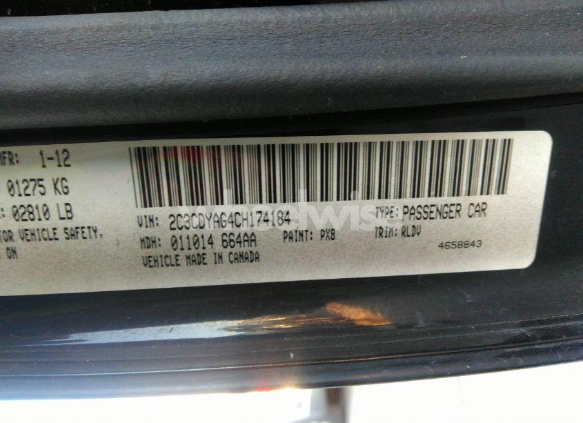 Photo 9 of 2012 Dodge Challenger SXT (VIN 2C3CDYAG4CH174184)