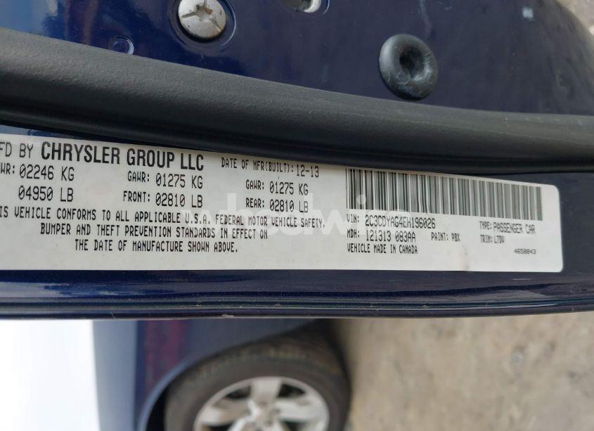 Photo 9 of 2014 Dodge Challenger SXT (VIN 2C3CDYAG4EH196026)