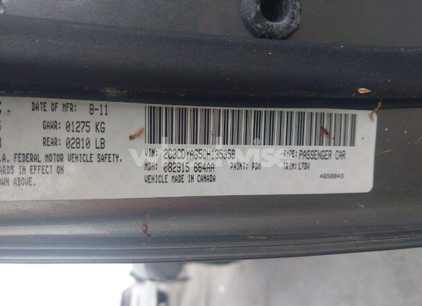 Photo 9 of 2012 Dodge Challenger SXT (VIN 2C3CDYAG5CH135359)