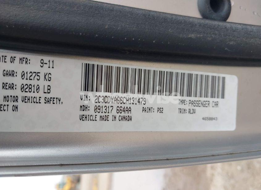 Photo 9 of 2012 Dodge Challenger SXT (VIN 2C3CDYAG6CH131479)