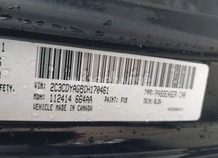 Photo 9 of 2012 Dodge Challenger SXT (VIN 2C3CDYAG6CH170461)