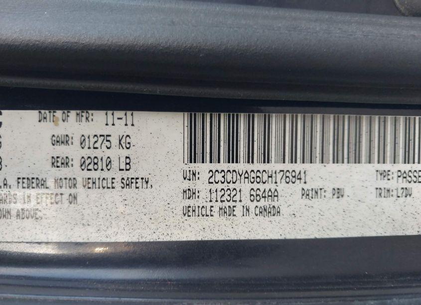 Photo 9 of 2012 Dodge Challenger SXT (VIN 2C3CDYAG6CH176941)