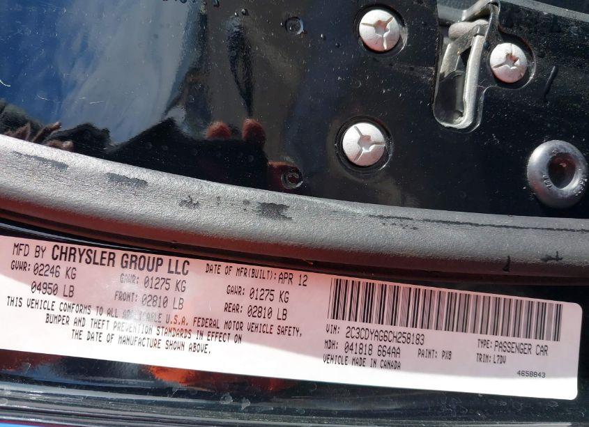 Photo 9 of 2012 Dodge Challenger SXT (VIN 2C3CDYAG6CH258183)