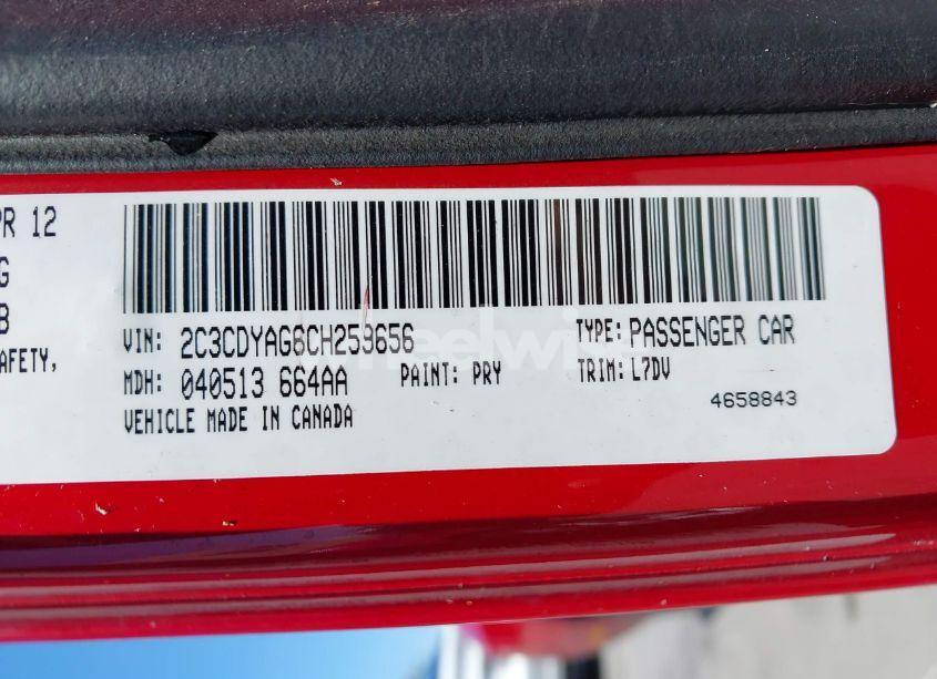 Photo 9 of 2012 Dodge Challenger SXT (VIN 2C3CDYAG6CH259656)