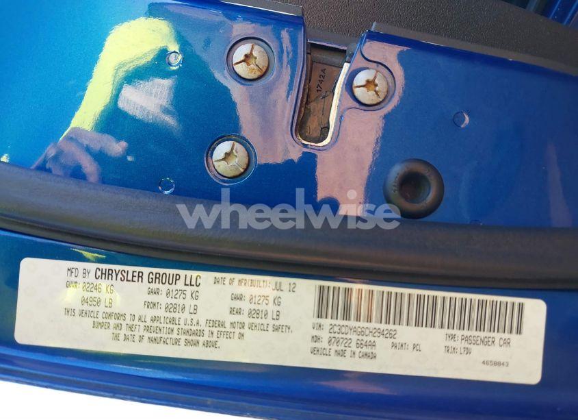 Photo 9 of 2012 Dodge Challenger SXT (VIN 2C3CDYAG6CH294262)