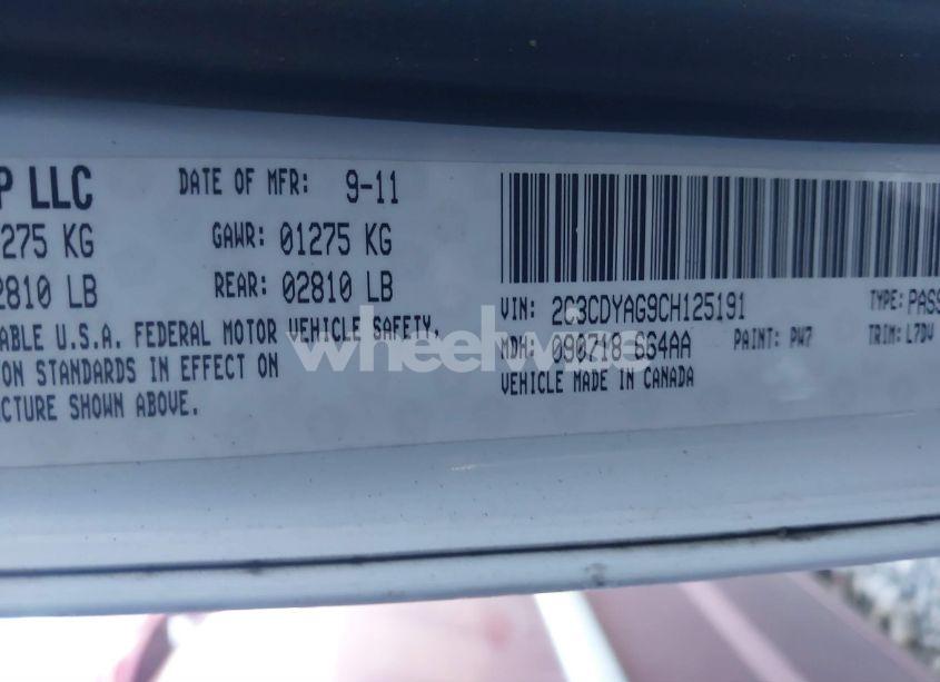 Photo 9 of 2012 Dodge Challenger SXT (VIN 2C3CDYAG9CH125191)