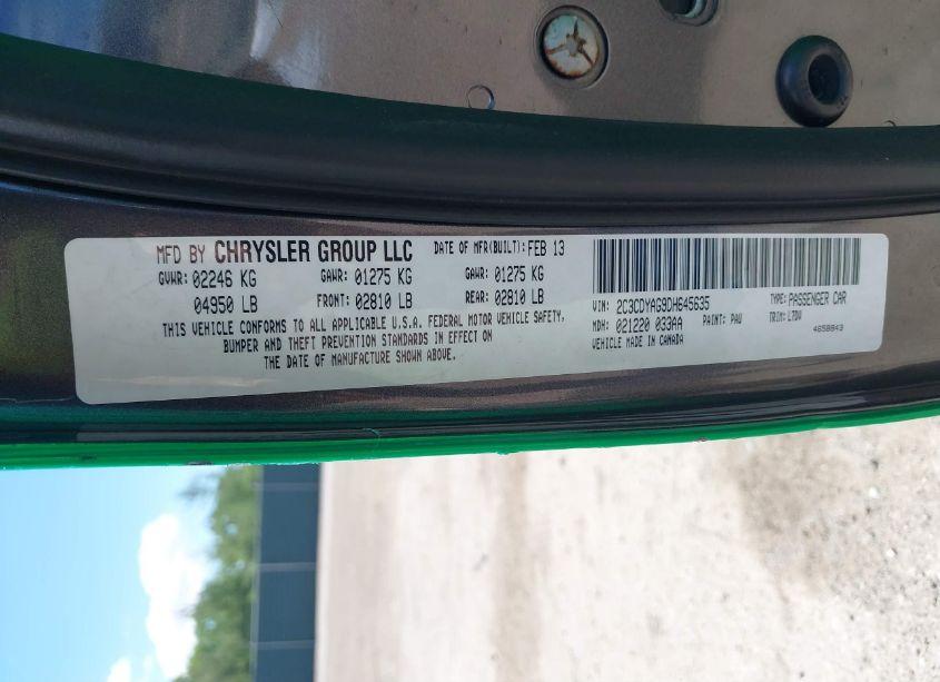 Photo 9 of 2013 Dodge Challenger SXT (VIN 2C3CDYAG9DH645635)