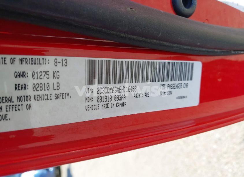 Photo 9 of 2014 Dodge Challenger SXT (VIN 2C3CDYAGXEH116468)