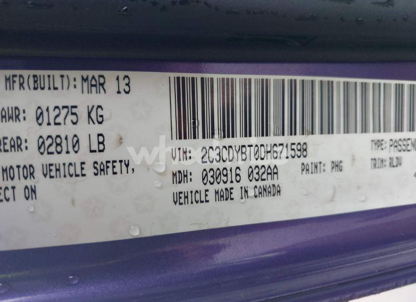 Photo 9 of 2013 Dodge Challenger R/T CLASSIC (VIN 2C3CDYBT0DH671598)