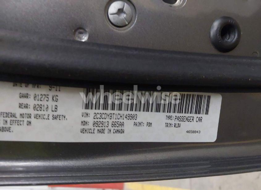 Photo 9 of 2012 Dodge Challenger R/T (VIN 2C3CDYBT1CH149903)