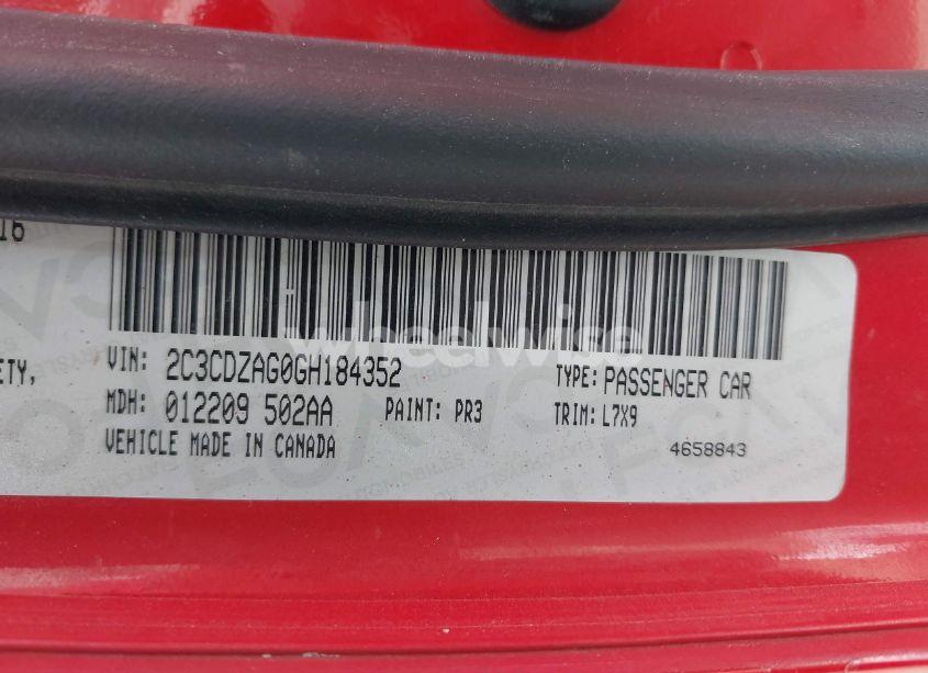 Photo 9 of 2016 Dodge Challenger SXT (VIN 2C3CDZAG0GH184352)