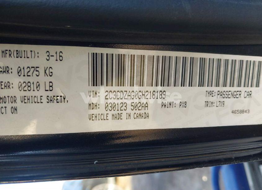 Photo 9 of 2016 Dodge Challenger SXT (VIN 2C3CDZAG0GH218189)