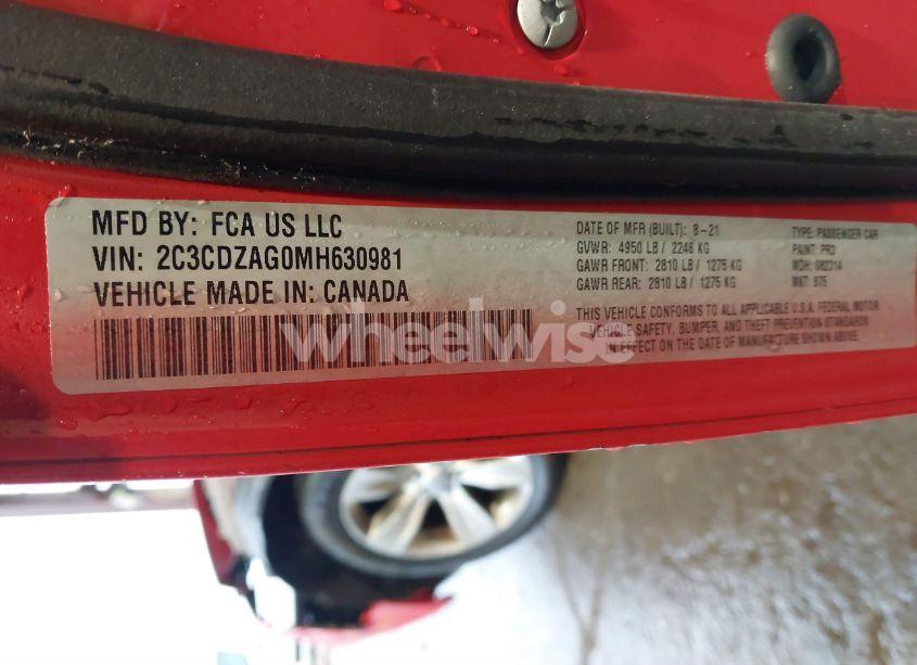 Photo 9 of 2021 Dodge Challenger SXT (VIN 2C3CDZAG0MH630981)