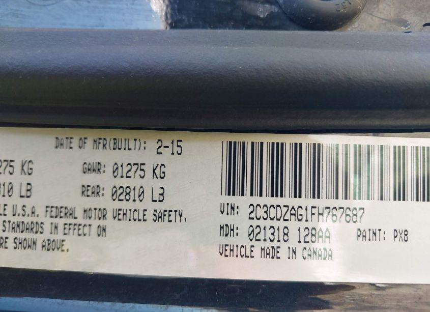 Photo 9 of 2015 Dodge Challenger SXT (VIN 2C3CDZAG1FH767687)