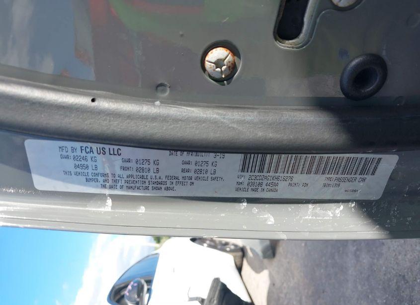 Photo 9 of 2019 Dodge Challenger SXT (VIN 2C3CDZAG1KH616276)