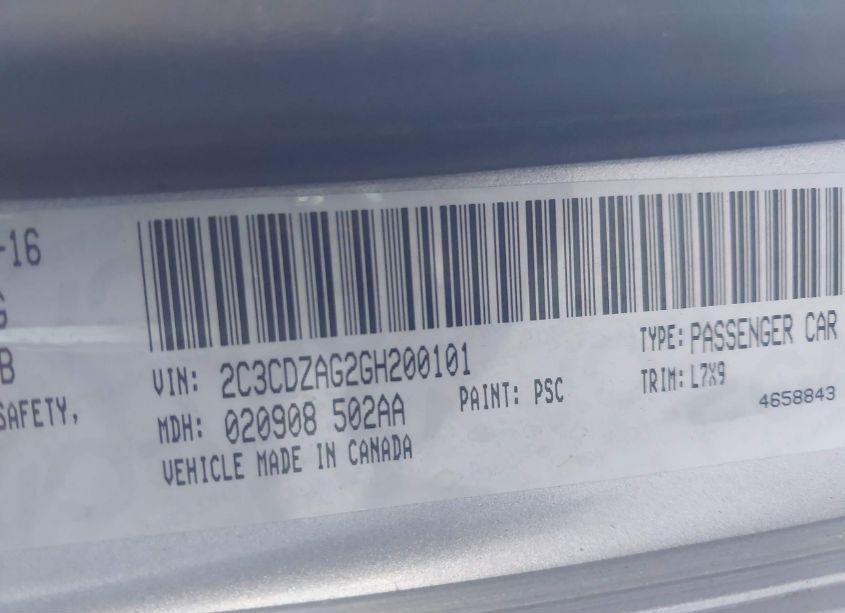 Photo 9 of 2016 Dodge Challenger SXT (VIN 2C3CDZAG2GH200101)