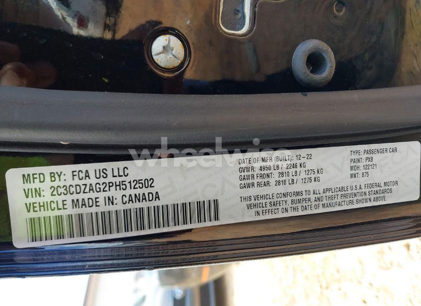 Photo 9 of 2023 Dodge Challenger SXT (VIN 2C3CDZAG2PH512502)