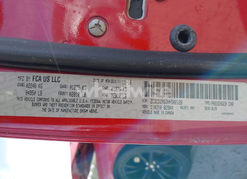 Photo 9 of 2017 Dodge Challenger SXT PLUS (VIN 2C3CDZAG3HH502126)