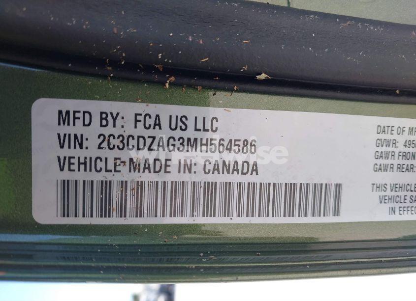 Photo 9 of 2021 Dodge Challenger SXT (VIN 2C3CDZAG3MH564586)