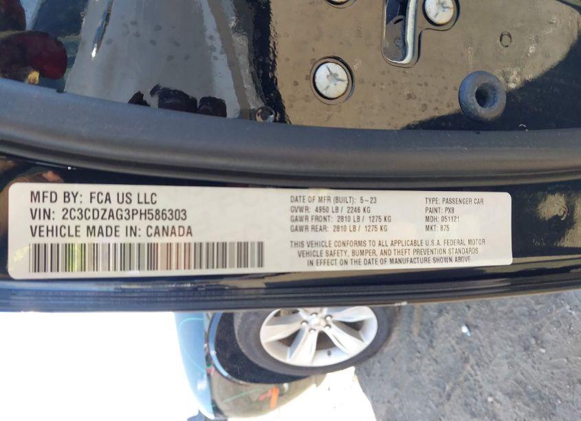 Photo 9 of 2023 Dodge Challenger SXT (VIN 2C3CDZAG3PH586303)