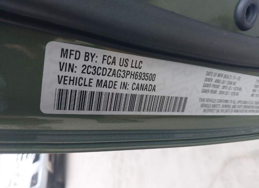 Photo 9 of 2023 Dodge Challenger SXT (VIN 2C3CDZAG3PH693500)