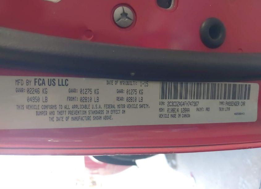 Photo 9 of 2015 Dodge Challenger SXT (VIN 2C3CDZAG4FH747367)