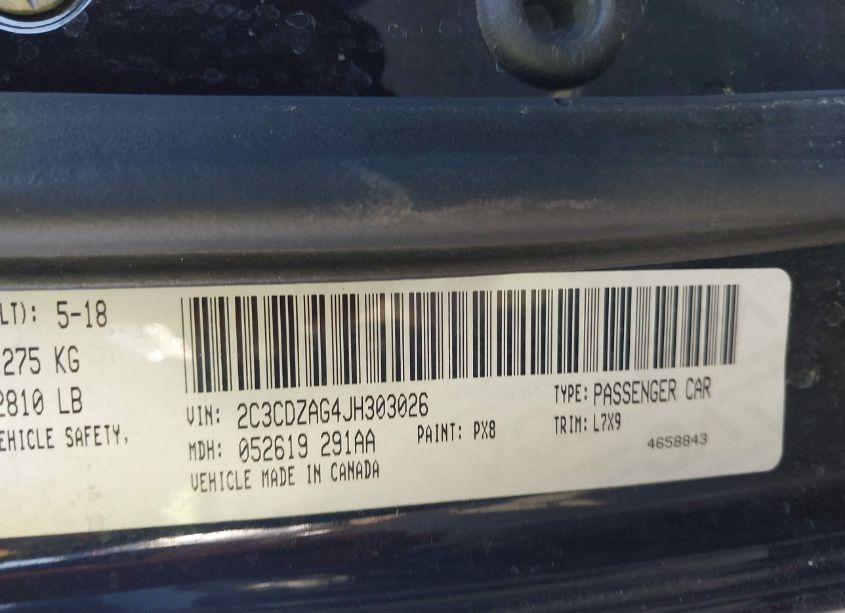 Photo 9 of 2018 Dodge Challenger SXT (VIN 2C3CDZAG4JH303026)