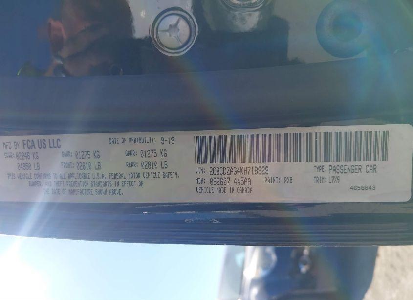 Photo 9 of 2019 Dodge Challenger SXT (VIN 2C3CDZAG4KH718929)