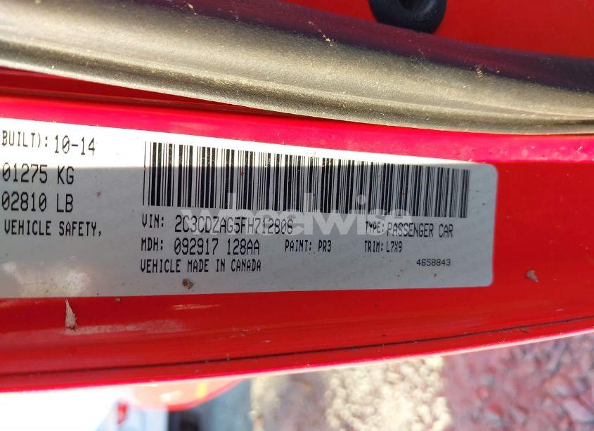 Photo 9 of 2015 Dodge Challenger SXT (VIN 2C3CDZAG5FH712806)