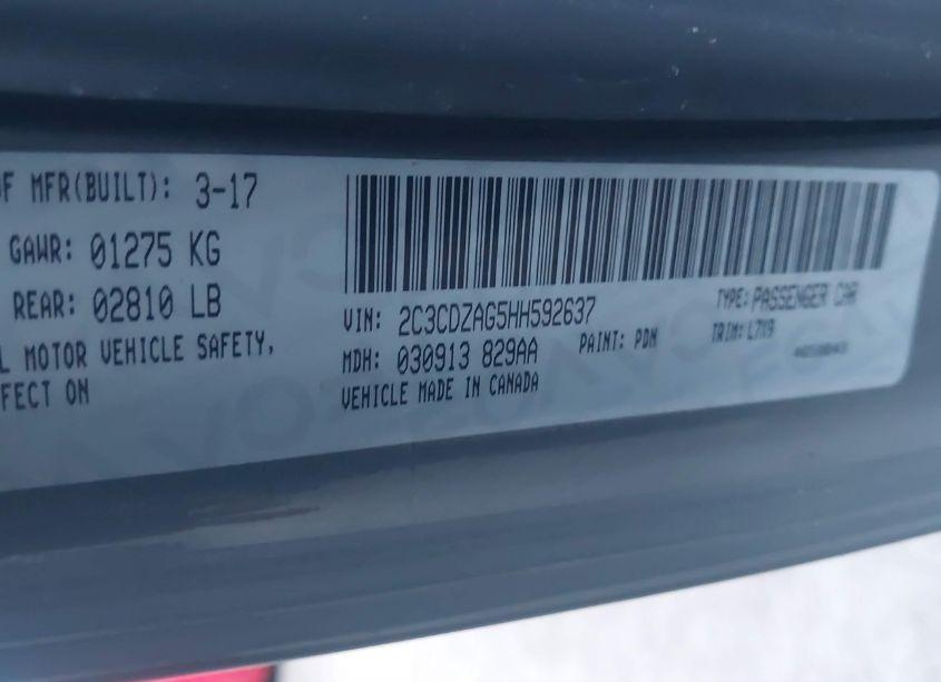 Photo 9 of 2017 Dodge Challenger SXT (VIN 2C3CDZAG5HH592637)