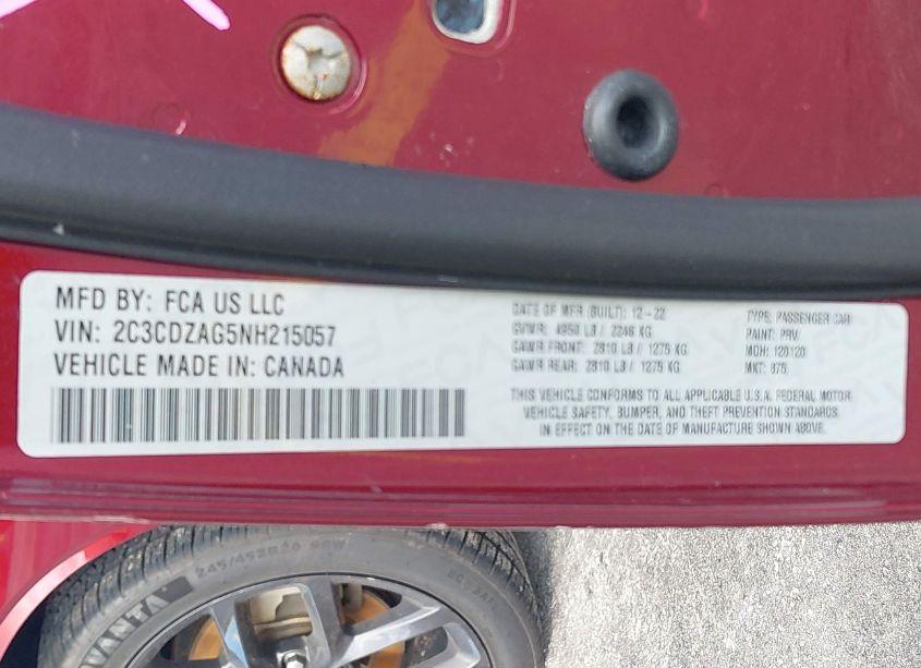 Photo 9 of 2022 Dodge Challenger SXT (VIN 2C3CDZAG5NH215057)