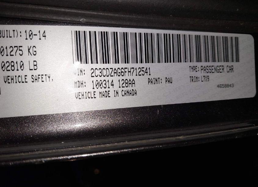 Photo 9 of 2015 Dodge Challenger SXT (VIN 2C3CDZAG6FH712541)