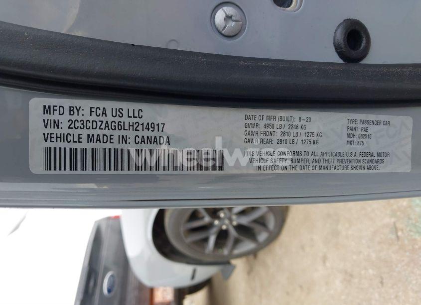 Photo 9 of 2020 Dodge Challenger SXT (VIN 2C3CDZAG6LH214917)