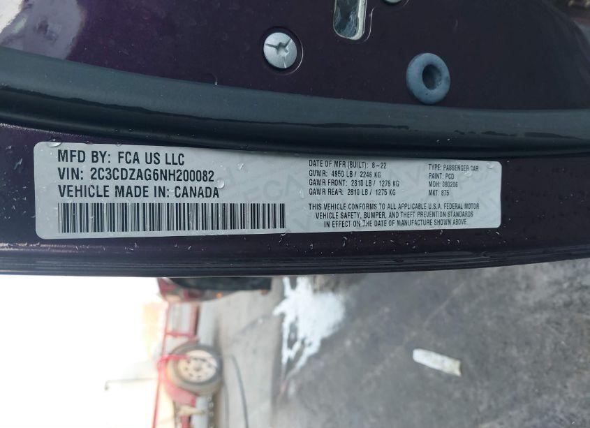 Photo 9 of 2022 Dodge Challenger SXT (VIN 2C3CDZAG6NH200082)