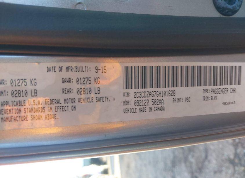 Photo 9 of 2016 Dodge Challenger SXT PLUS (VIN 2C3CDZAG7GH101628)