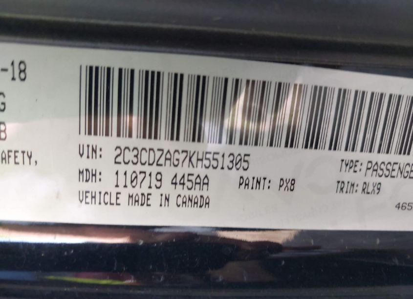 Photo 9 of 2019 Dodge Challenger SXT (VIN 2C3CDZAG7KH551305)