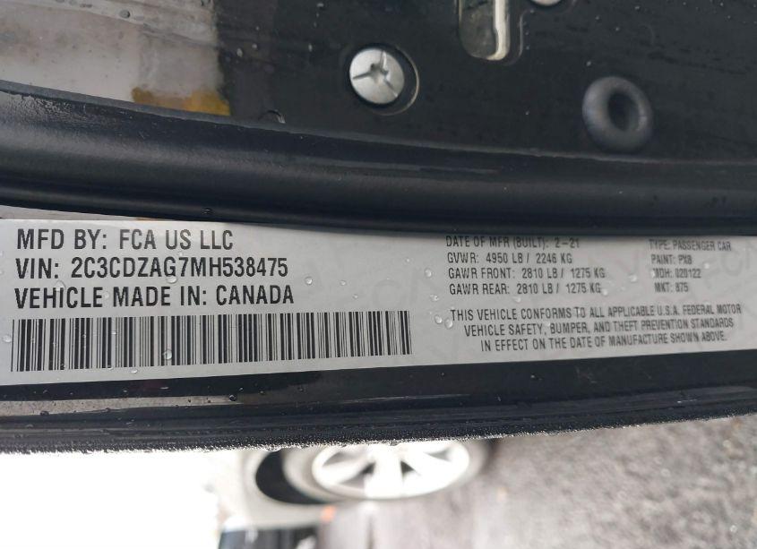 Photo 9 of 2021 Dodge Challenger SXT (VIN 2C3CDZAG7MH538475)