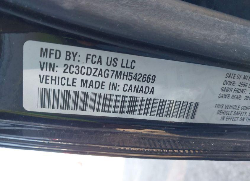 Photo 9 of 2021 Dodge Challenger SXT (VIN 2C3CDZAG7MH542669)