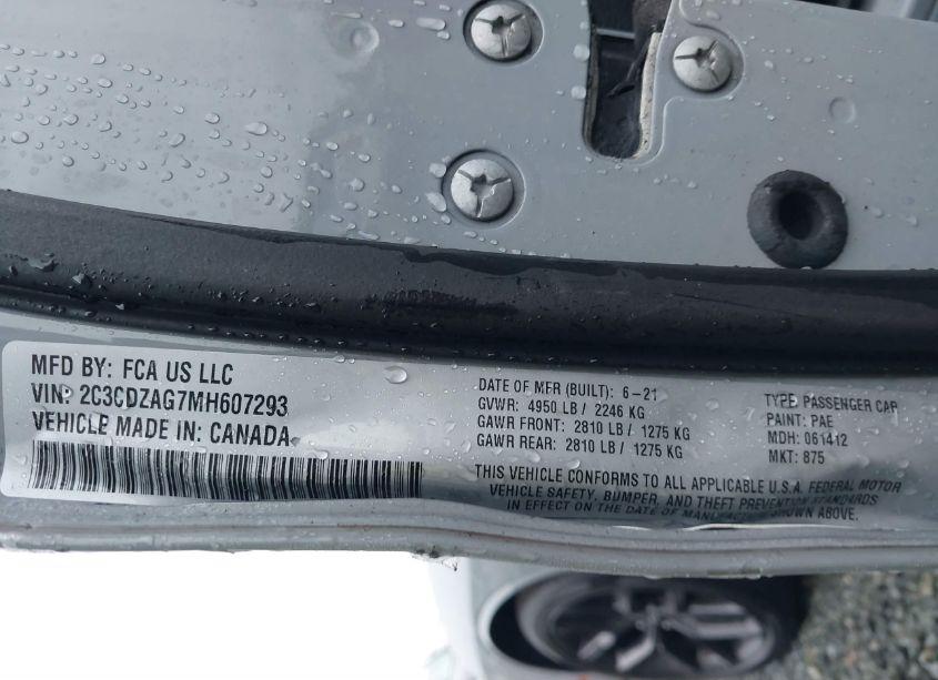 Photo 9 of 2021 Dodge Challenger SXT (VIN 2C3CDZAG7MH607293)