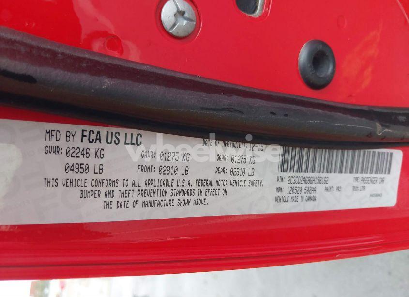 Photo 9 of 2016 Dodge Challenger SXT (VIN 2C3CDZAG8GH158162)