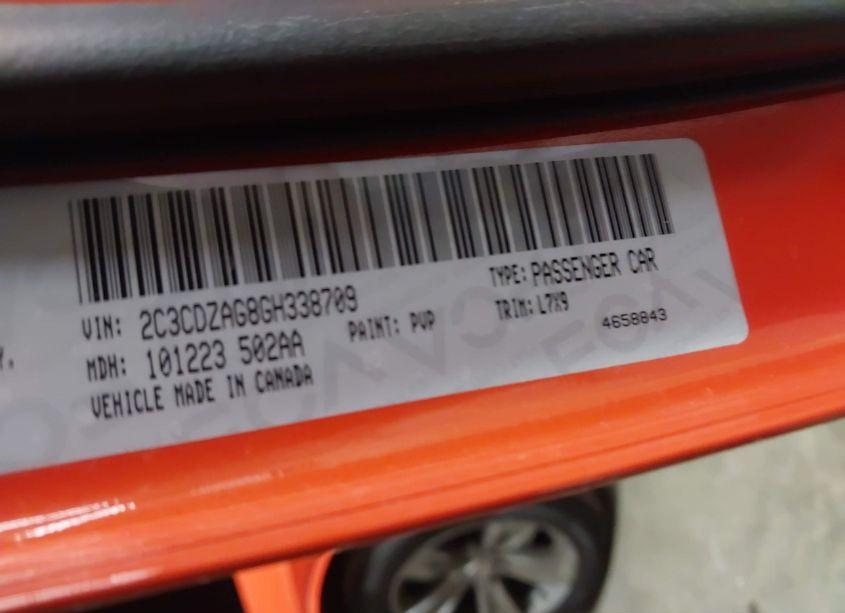 Photo 9 of 2016 Dodge Challenger SXT (VIN 2C3CDZAG8GH338709)