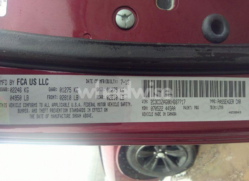 Photo 9 of 2019 Dodge Challenger SXT (VIN 2C3CDZAG8KH687717)