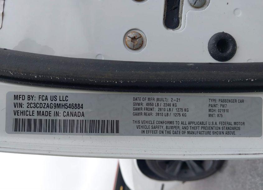 Photo 9 of 2021 Dodge Challenger SXT (VIN 2C3CDZAG9MH546884)