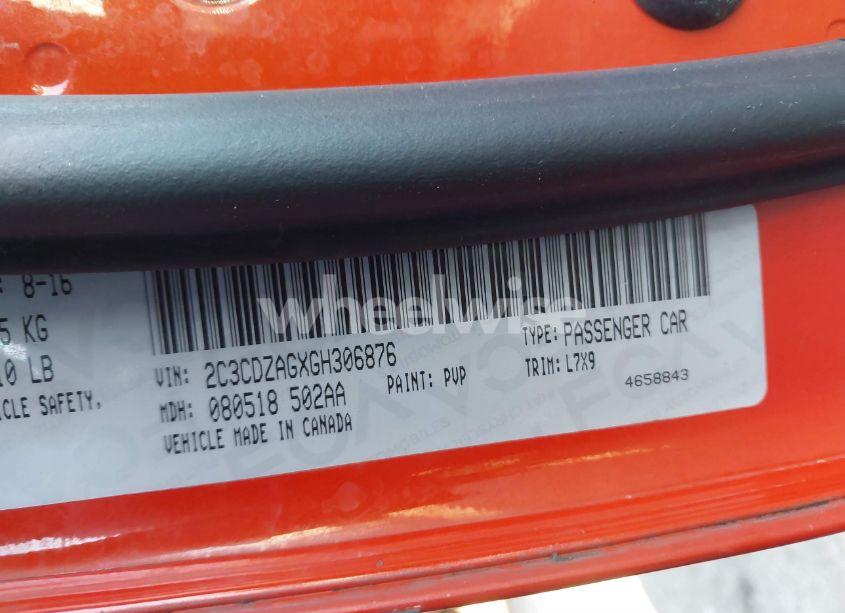 Photo 9 of 2016 Dodge Challenger SXT (VIN 2C3CDZAGXGH306876)