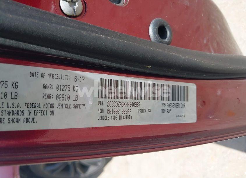 Photo 9 of 2017 Dodge Challenger SXT PLUS (VIN 2C3CDZAGXHH640987)